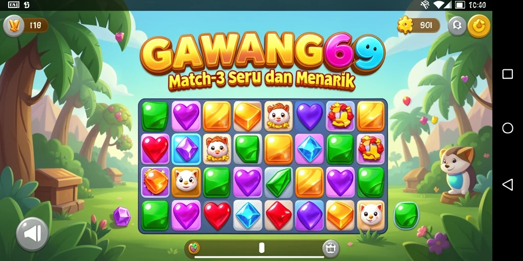 Tampilan gameplay GAWANG69 yang penuh warna dan tantangan.