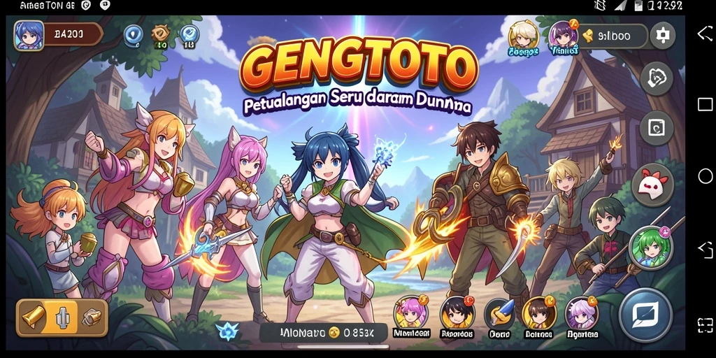 Tangkapan layar gameplay GENGTOTO yang menarik dengan karakter anime.