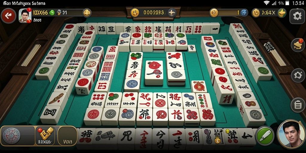 Screenshot utama IDX66 menunjukkan gameplay Mahjong yang seru dan menantang.