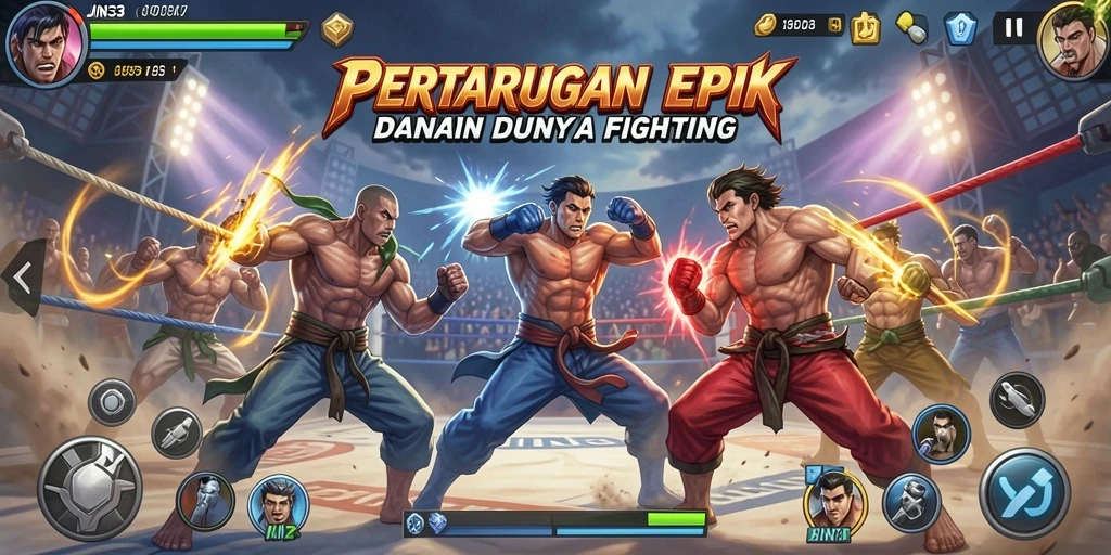 Gameplay menarik dari JIN33 yang menunjukkan pertarungan seru antar karakter.
