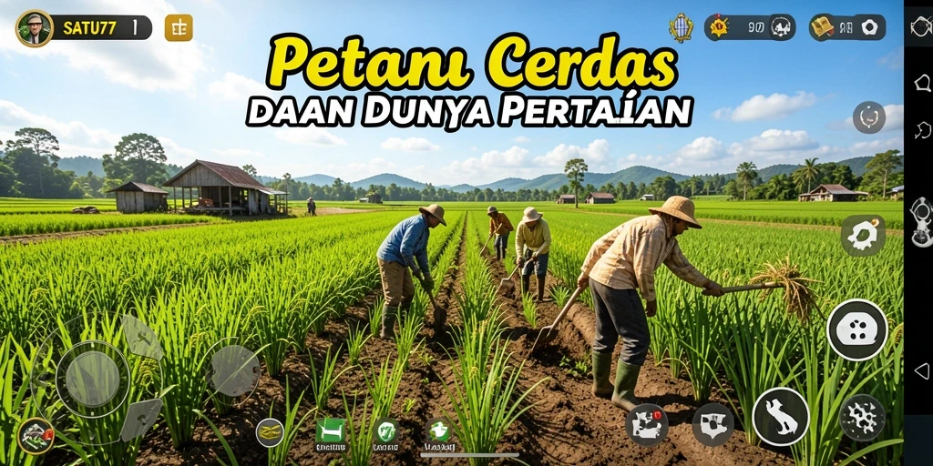 Tampilan gameplay SATU77 yang menarik dengan aktivitas bertani.