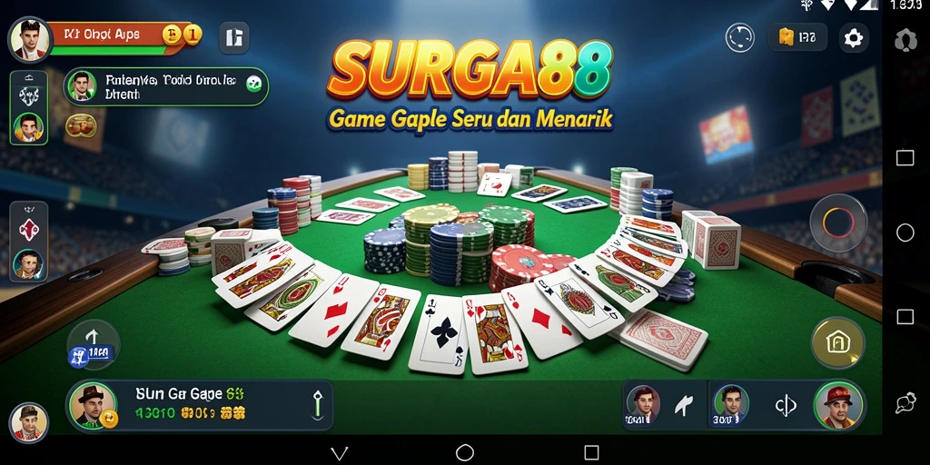 Screenshot gameplay SURGA88 yang menampilkan keseruan permainan Gaple.