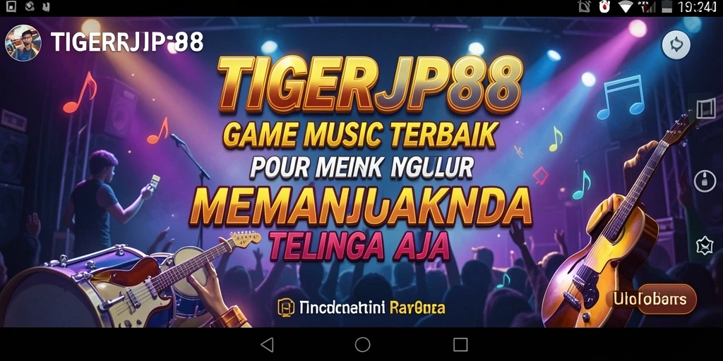 Screenshot gameplay menunjukkan pengguna bermain musik dengan antusias.